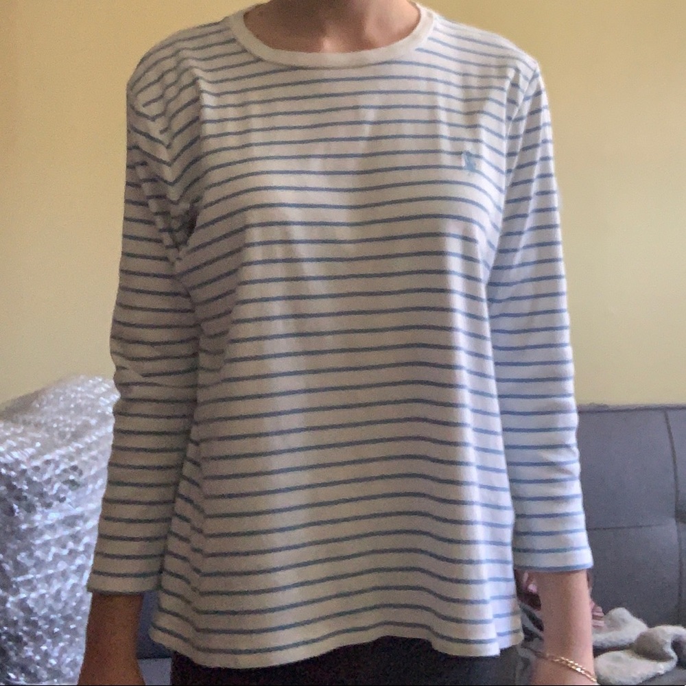 White & Blue Striped Shirt